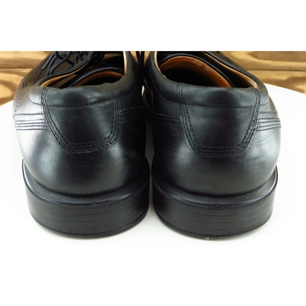 ECCO Men Derby Oxford Dress Shoes‎ Size 44 Black Leather Classic Comfort